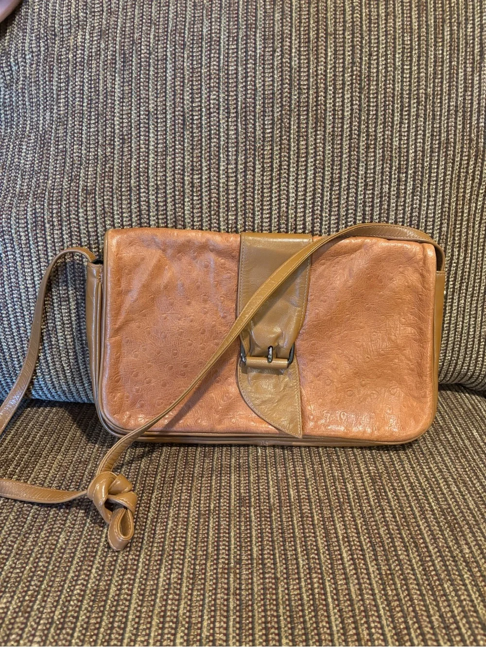 Halston Heritage Two-Tone Tan Shoulder Bag